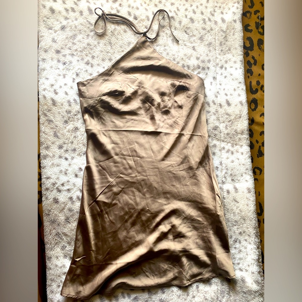 Satin slip dress tie top